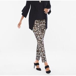 Chico's So Slimming Petite Refined Ponte Animal Ankle Pant Size 1.5P/10